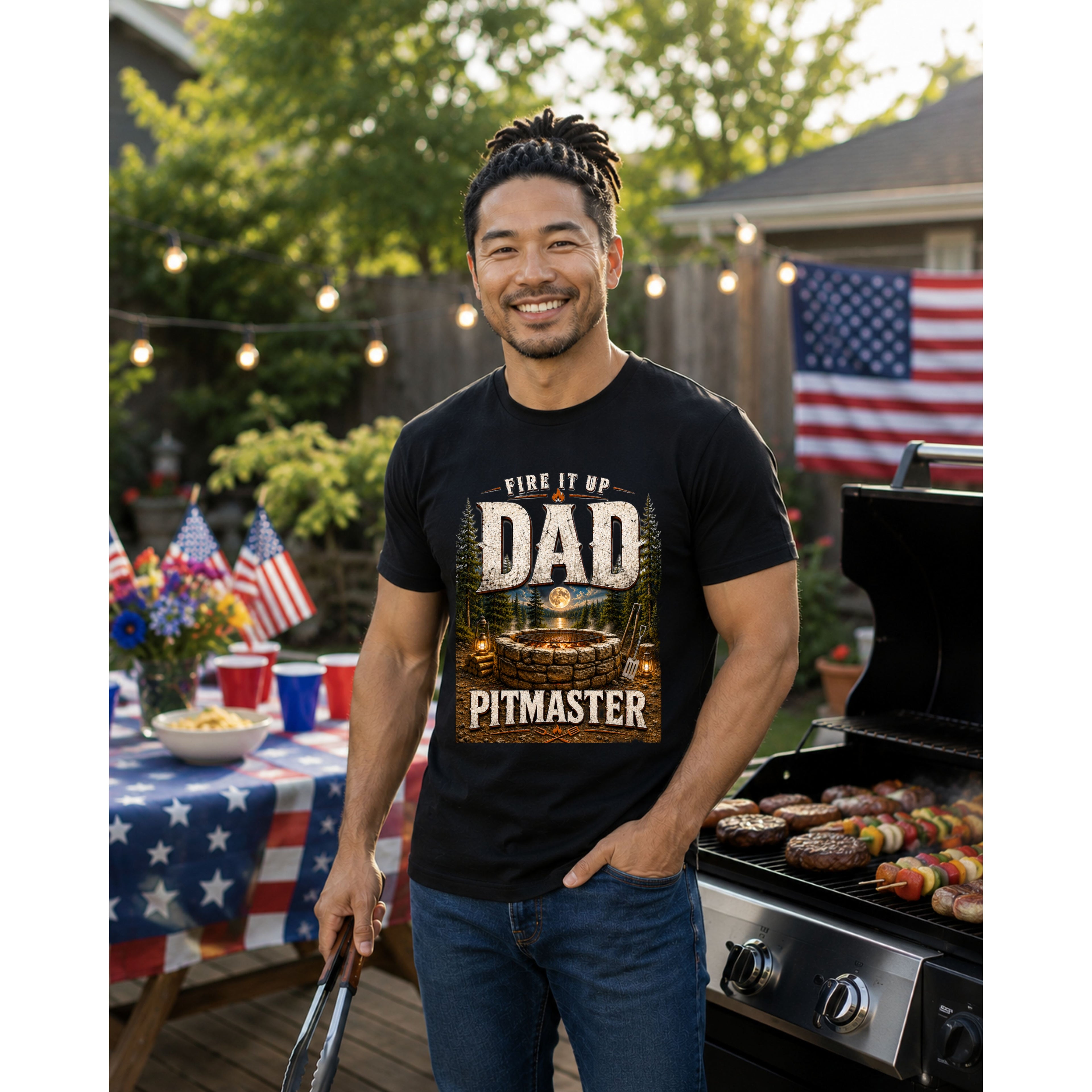 Fire It Up Dad™ Pitmaster Graphic T-Shirt