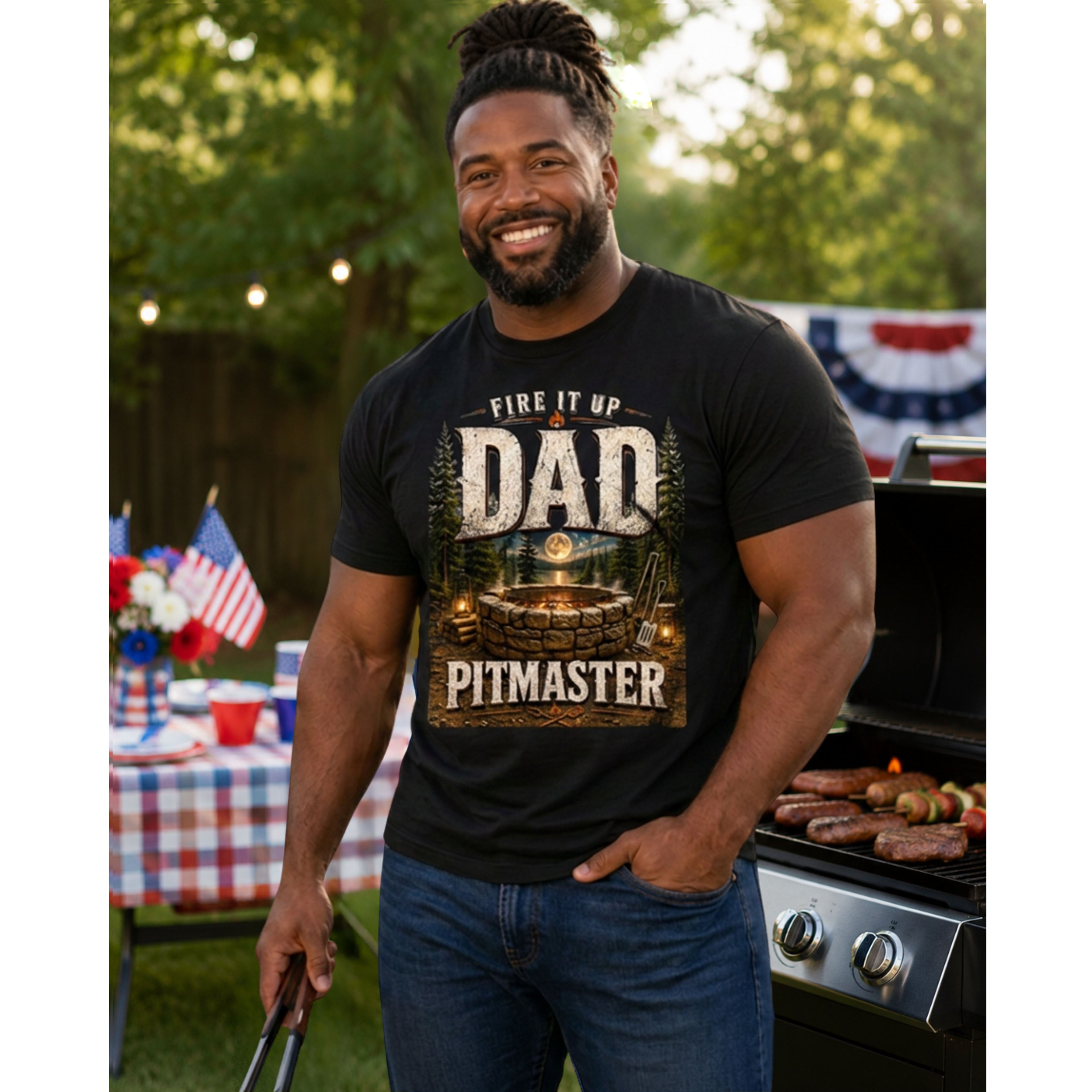 Fire It Up Dad™ Pitmaster Graphic T-Shirt