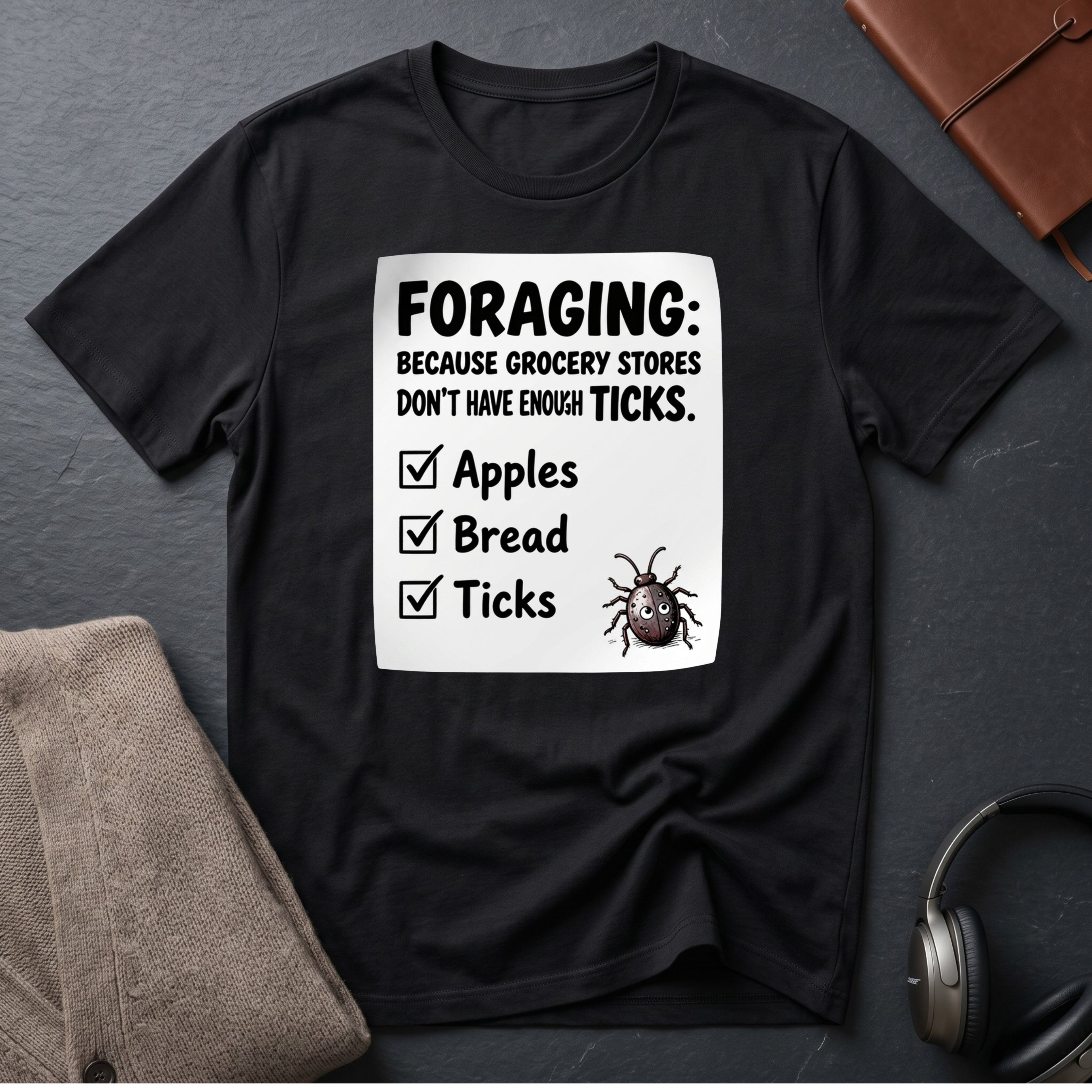 Foraging: Because Grocery Stores Don’t Have Enough Ticks™ T-Shirt