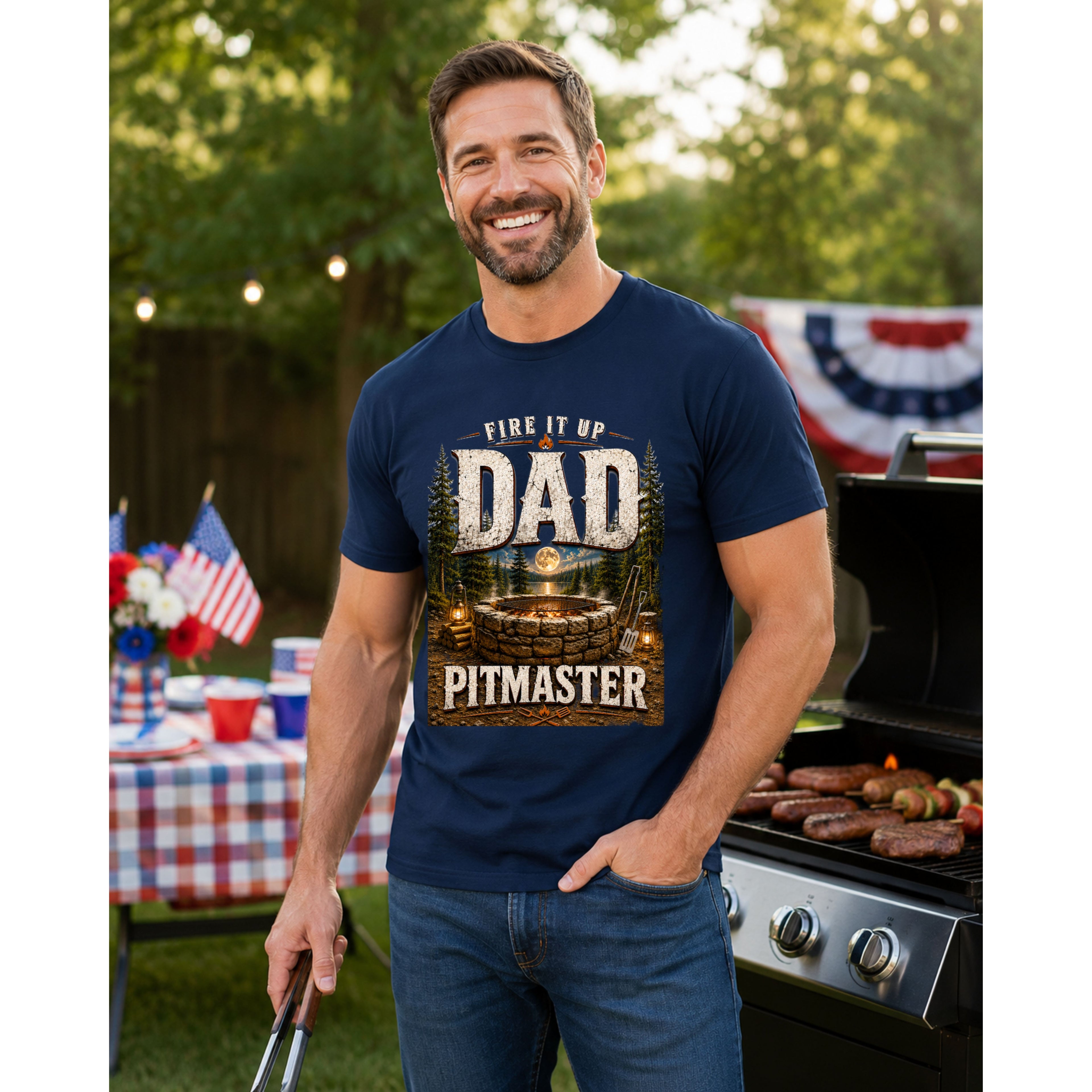 Fire It Up Dad™ Pitmaster Graphic T-Shirt