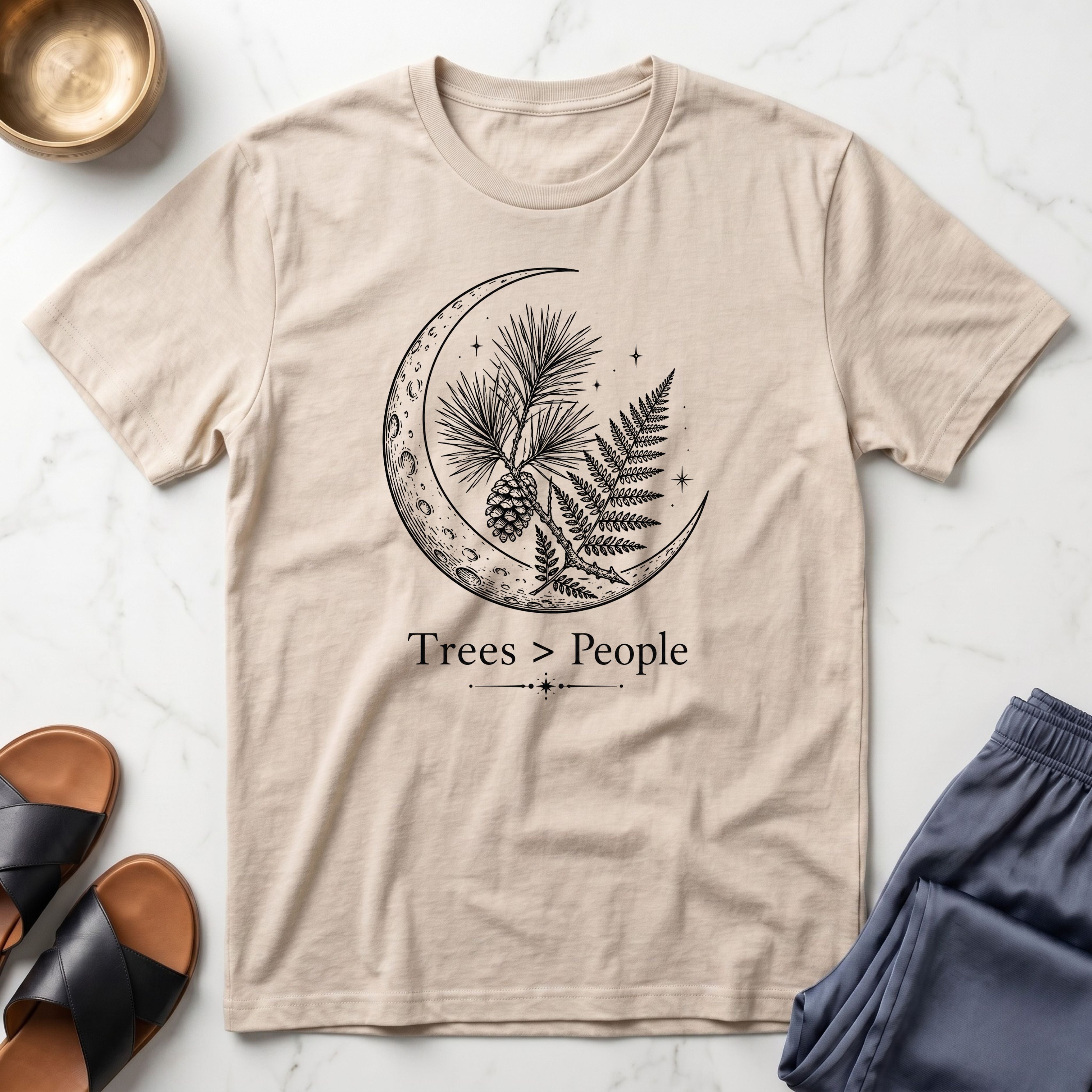 Trees > People™ Botanical Crescent Moon Graphic T-Shirt