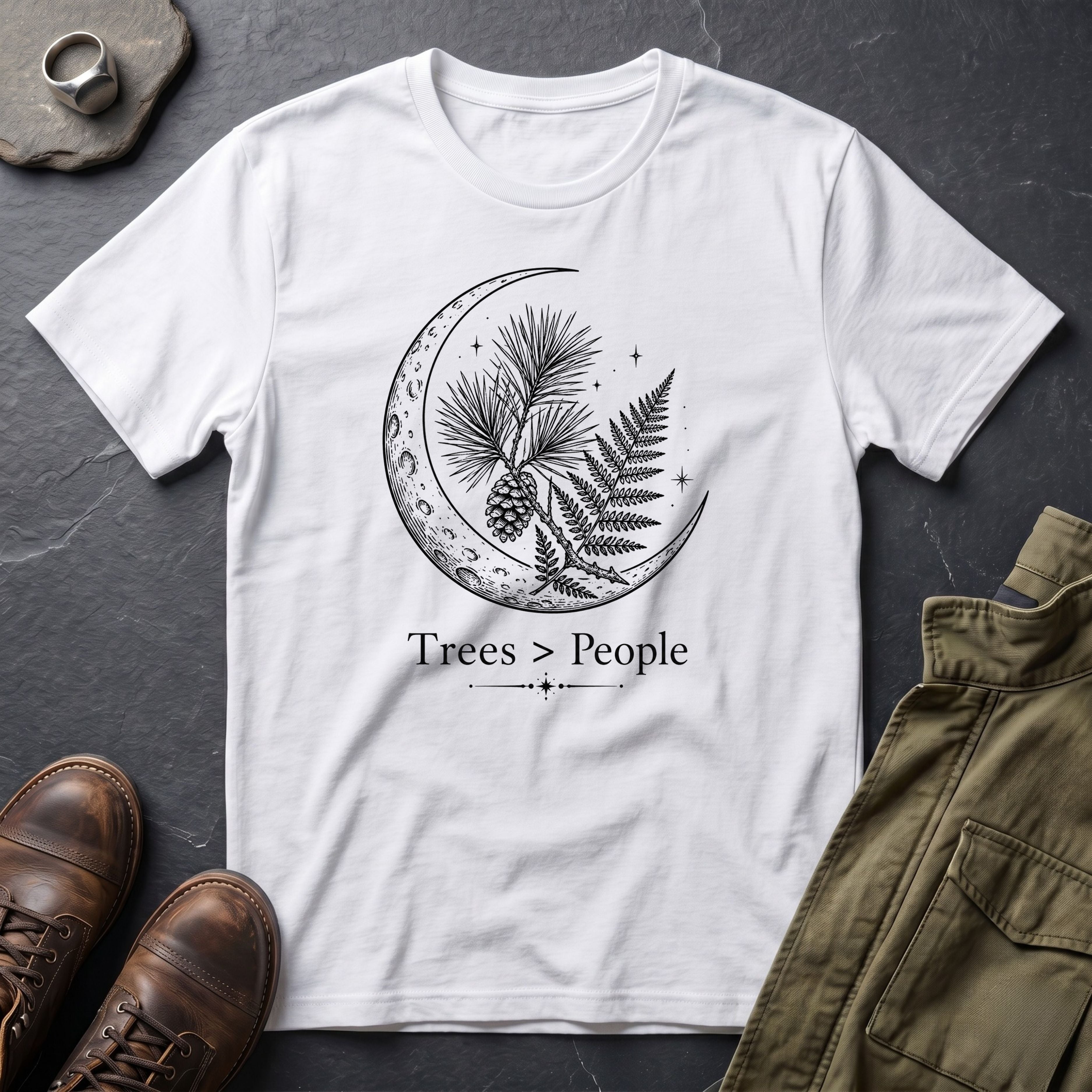 Trees > People™ Botanical Crescent Moon Graphic T-Shirt